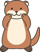 süß wenig Otter Karikatur Vektor Illustration auf ein Weiß Hintergrund