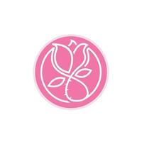 Linie Kunst Rose Blume Logo mit Rosa runden vektor