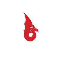 röd drake logotyp emblem design vektor