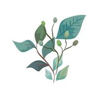 Zweige mit Blättern Natur Ökologie isolierte Symbol vektor