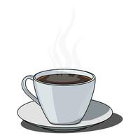 Weiß Kaffee Tasse mit Dampf steigend auf ein Weiß Hintergrund. vektor