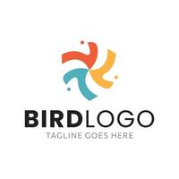 kreativ minimal Vogel Logo Design Vorlage- Vektor