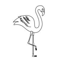 flamingo rosa djur exotisk linje stil ikon vektor