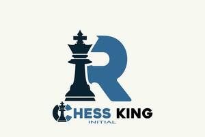 Vektor Initialen Brief r mit Schach König kreativ geometrisch modern Logo Design.