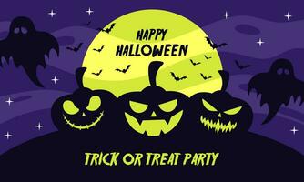 glücklich Halloween Trick oder behandeln Party Hintergrund Vektor Illustration.