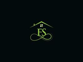 verklig egendom fs logotyp varumärke, minimalistisk fs byggnad lyx Hem logotyp ikon vektor