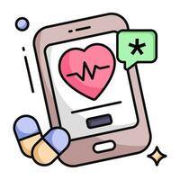 trendig vektordesign av mobil medicinsk app vektor