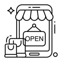 einzigartige Designikone des Online-Shoppings vektor