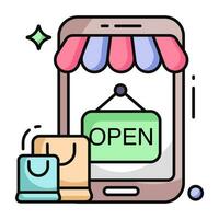 einzigartige Designikone des Online-Shoppings vektor