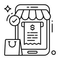 einzigartige Designikone des Online-Shoppings vektor