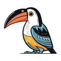 toucan fågel tecknad serie ikon. fågel djur- och natur tema. isolerat design. vektor illustration