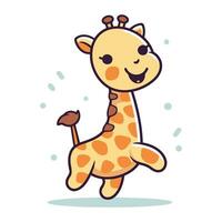 söt tecknad serie giraff. vektor illustration i en platt stil.