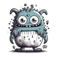 komisch Karikatur Monster. Hand gezeichnet Vektor Illustration zum Ihre Design.