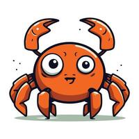 söt tecknad serie krabba karaktär. vektor illustration av en hav djur.