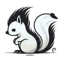 Eichhörnchen schwarz und Weiß Vektor Illustration isoliert auf ein Weiß Hintergrund.