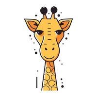 Giraffe Kopf. eben Vektor Illustration isoliert auf Weiß Hintergrund.