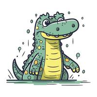 söt krokodil. vektor illustration av en tecknad serie krokodil.