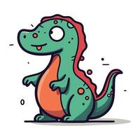 süß Karikatur Dinosaurier. Vektor Illustration isoliert auf ein Weiß Hintergrund.