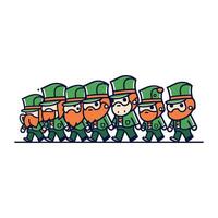 tecknad serie Lycklig leprechauns. vektor illustration för din design