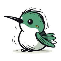 Vektor Illustration von ein süß wenig Vogel isoliert auf ein Weiß Hintergrund.