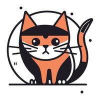 süß Katze Symbol. eben Illustration von süß Katze Symbol zum Netz Design vektor