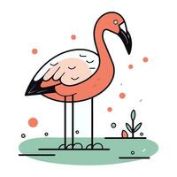 Flamingo Vektor Illustration im eben Karikatur Stil. isoliert auf Weiß Hintergrund.