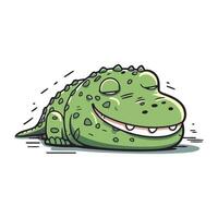 krokodil. vektor illustration av en söt krokodil.