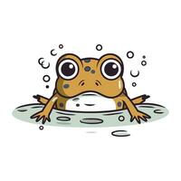 süß Karikatur Frosch. Vektor Illustration isoliert auf ein Weiß Hintergrund.