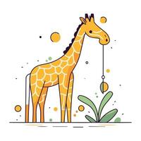 Giraffe. süß Karikatur Tier. Vektor Illustration. eben Design.