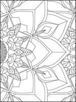 Blumen- Mandala Färbung Seiten, Blume Mandala Färbung Buchseite, Färbung Seite zum Erwachsene. Färbung Seiten. Mandala vektor