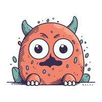 Karikatur Monster. Vektor Illustration von ein Monster- mit Augen und Mund.