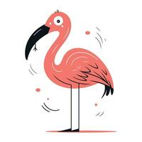 flamingo. vektor illustration i platt stil. isolerat på vit bakgrund.