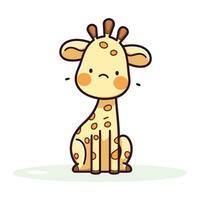 süß Karikatur Giraffe. Vektor Illustration von ein süß Tier.