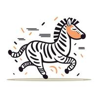 Zebra Laufen Vektor Illustration. isoliert Zebra auf Weiß Hintergrund.