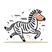 zebra löpning vektor illustration. isolerat zebra på vit bakgrund.