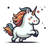 süß Karikatur Einhorn. Vektor Illustration. isoliert auf Weiß Hintergrund.