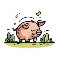 Vektor Illustration von Schweinchen Bank. süß Schweinchen Bank Symbol.