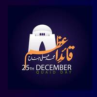 Sozial Medien Post Design quaid-e-azam Tag 25 Dezember Feier vektor