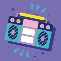 ein Illustration von ein Boombox auf ein lila Hintergrund vektor