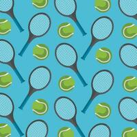 Tennis Schläger und Bälle nahtlos Muster vektor