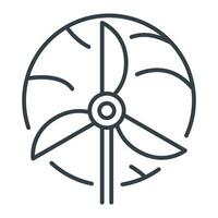 Platte Erde und Wind Leistung Generator, Vektor isoliert Symbol. Alternative Energie Quelle und Umwelt Erhaltung.