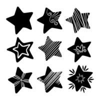 samling av klotter stjärnor, vektor illustration