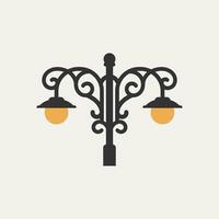 trädgård lampa logotyp vektor illustration design