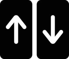 Aufzug Symbol mit oben und Nieder Pfeile isoliert auf Weiß Hintergrund . Vektor Illustration
