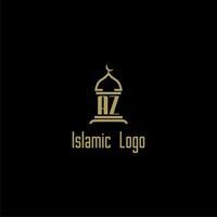 az Initiale Monogramm zum islamisch Logo mit Moschee Symbol Design vektor
