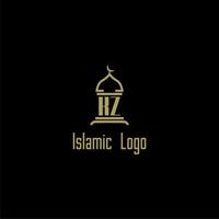 kz Initiale Monogramm zum islamisch Logo mit Moschee Symbol Design vektor