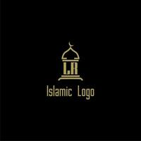 lr Initiale Monogramm zum islamisch Logo mit Moschee Symbol Design vektor