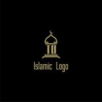 td Initiale Monogramm zum islamisch Logo mit Moschee Symbol Design vektor