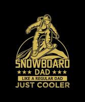 Snowboard Papa mögen ein regulär Papa gerade Kühler Winter Sport T-Shirt Design. vektor