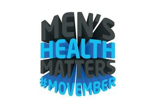 3d text design handla om Movember medvetenhet citat vektor